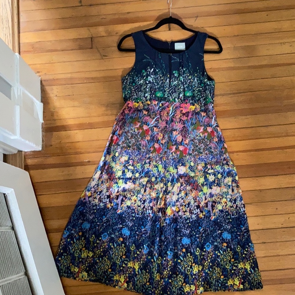 Anthropologie Maeve larkspur silk dress